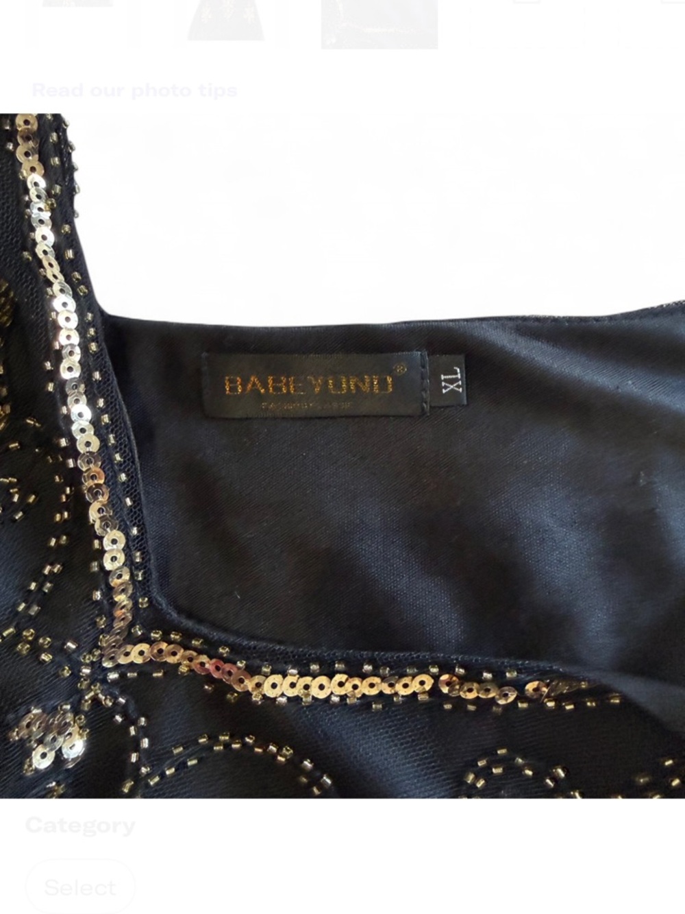 Babeyond Elegant Black and Gold Fringe Dress Fashion classic - Picture 6 of 11